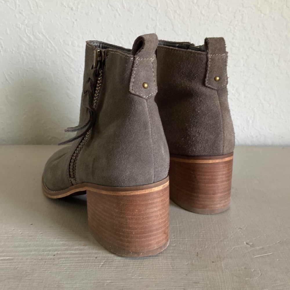 BP. - Taupe Suede Leather Heel Ankle Boot - Picture 5 of 11